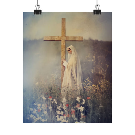 The Feast of the Exaltation of the Holy Cross - Sanctified Souls Print - Multiple Sizes - Premium Posters - Catholic Art - Christian Home