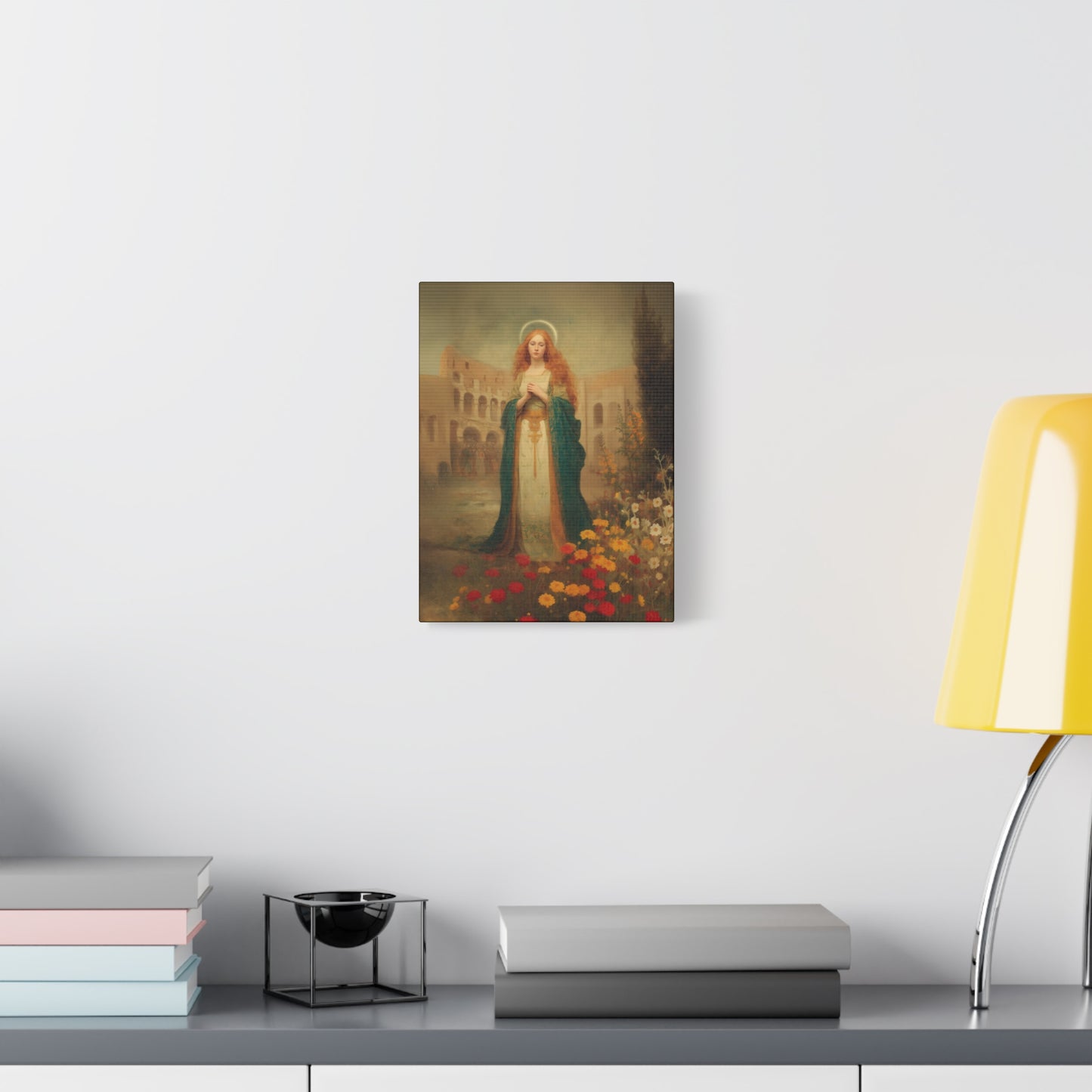 Saint Justina - Multiple Sizes - Catholic Home art - Museum Wrapped Canvas - Sanctified Souls Print - Catholic Martyr Art