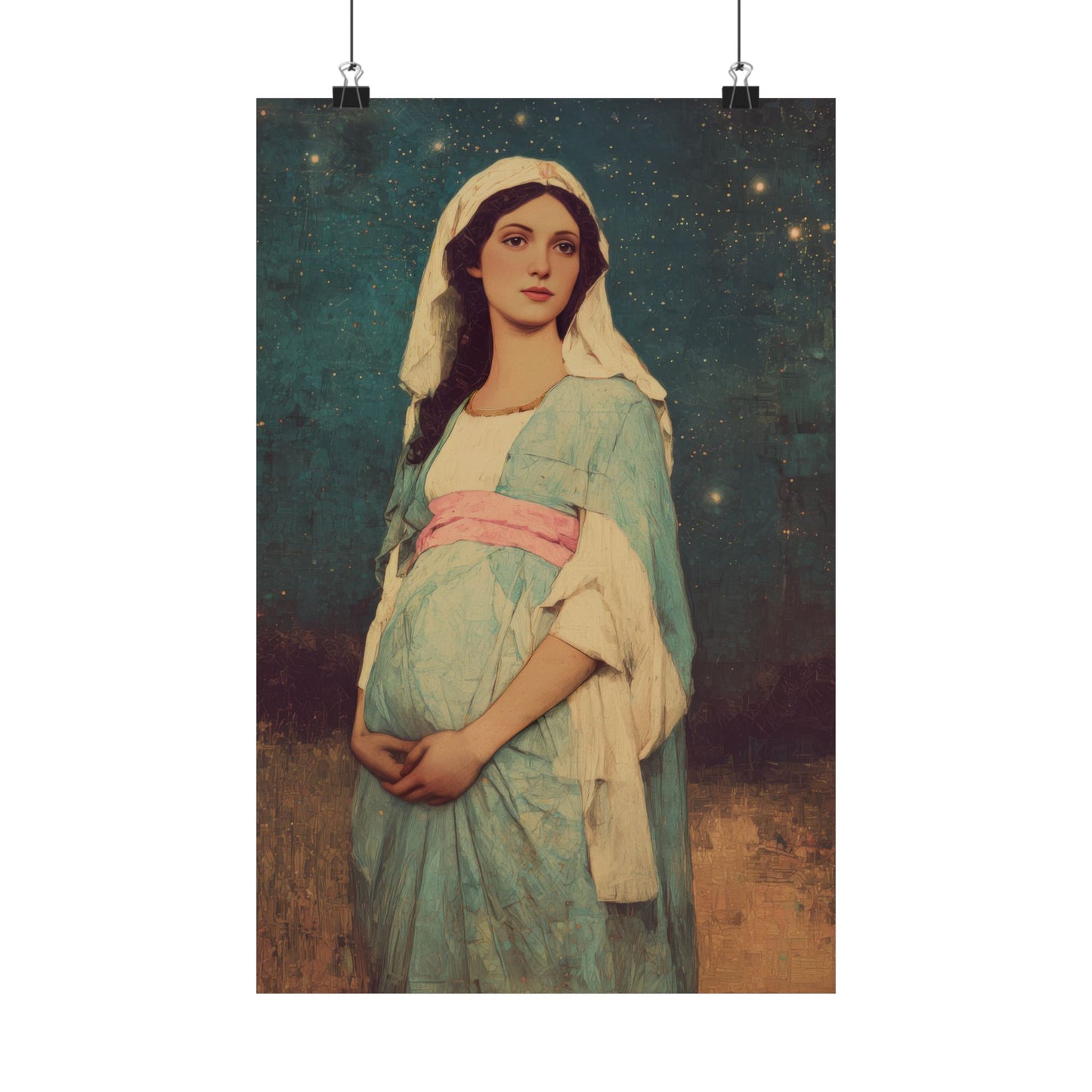 Our Lady of 'O' - Our Lady of Expectation - Mother Mary - Marian Art - Sanctified Souls Print - Multiple Sizes - Premium Vertical Posters