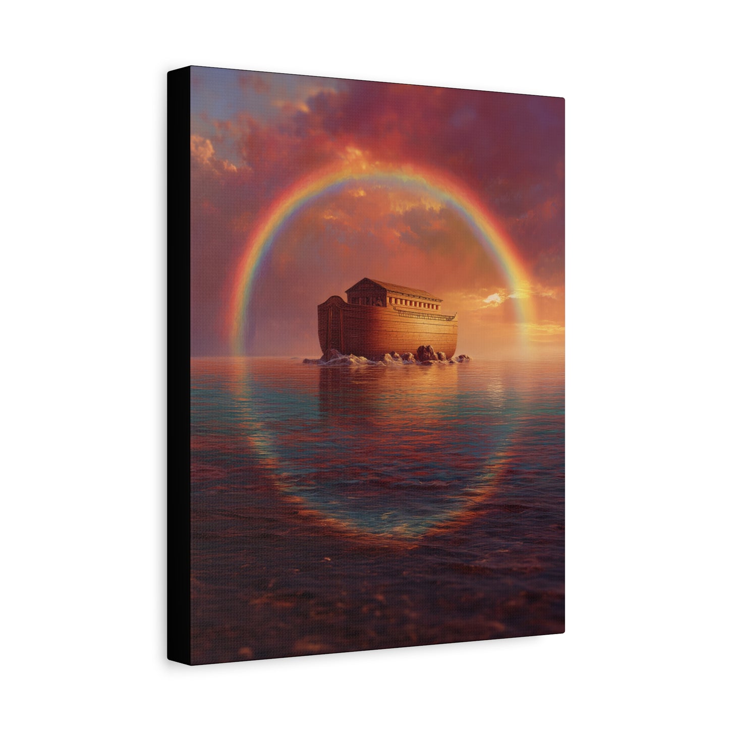 Sheltered Beneath the Covenant Sky - Noah's Ark - Gallery Wrapped Canvas - Print - Religious Art for your Home - Catholic