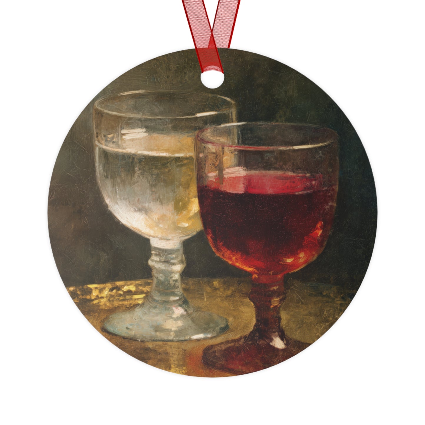 Cana and the Miracle of Abundance - Water into Wine - Metal Ornament - Religious Holiday Christmas Ornament and Keepsake