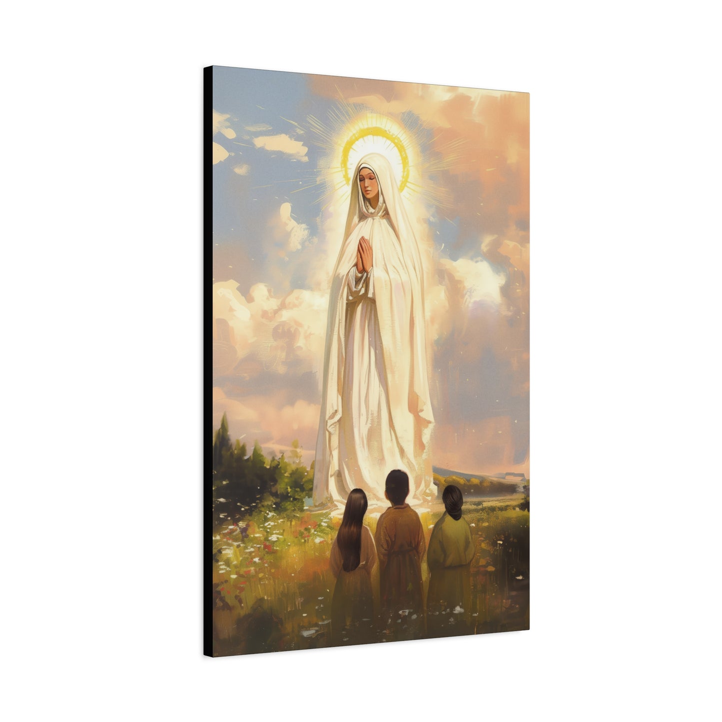 Our Lady of Fátima - Gallery Wrapped Canvas - Print - Religious Art for your Home - Catholic art print - prayer room art