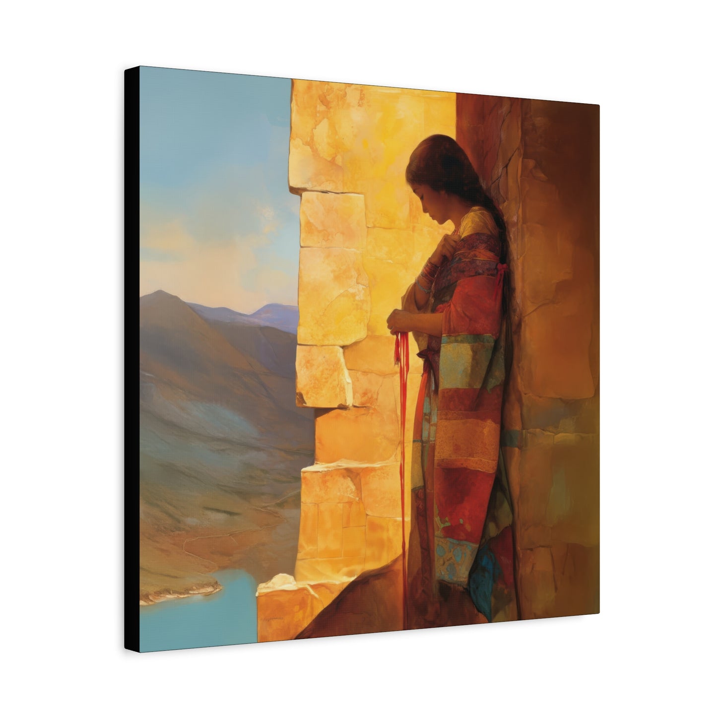 A Thread Through the Line of Christ - Rahab Museum Wrapped Canvas - Sanctified Souls Print -Based on Klimt's The Kiss