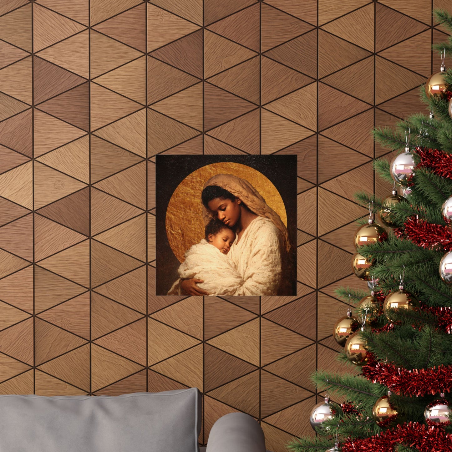 Our Lady of the Manger - Mother Mary and the Christ Child - Sanctified Souls Print - Multiple Sizes - Premium Matte Vertical Posters