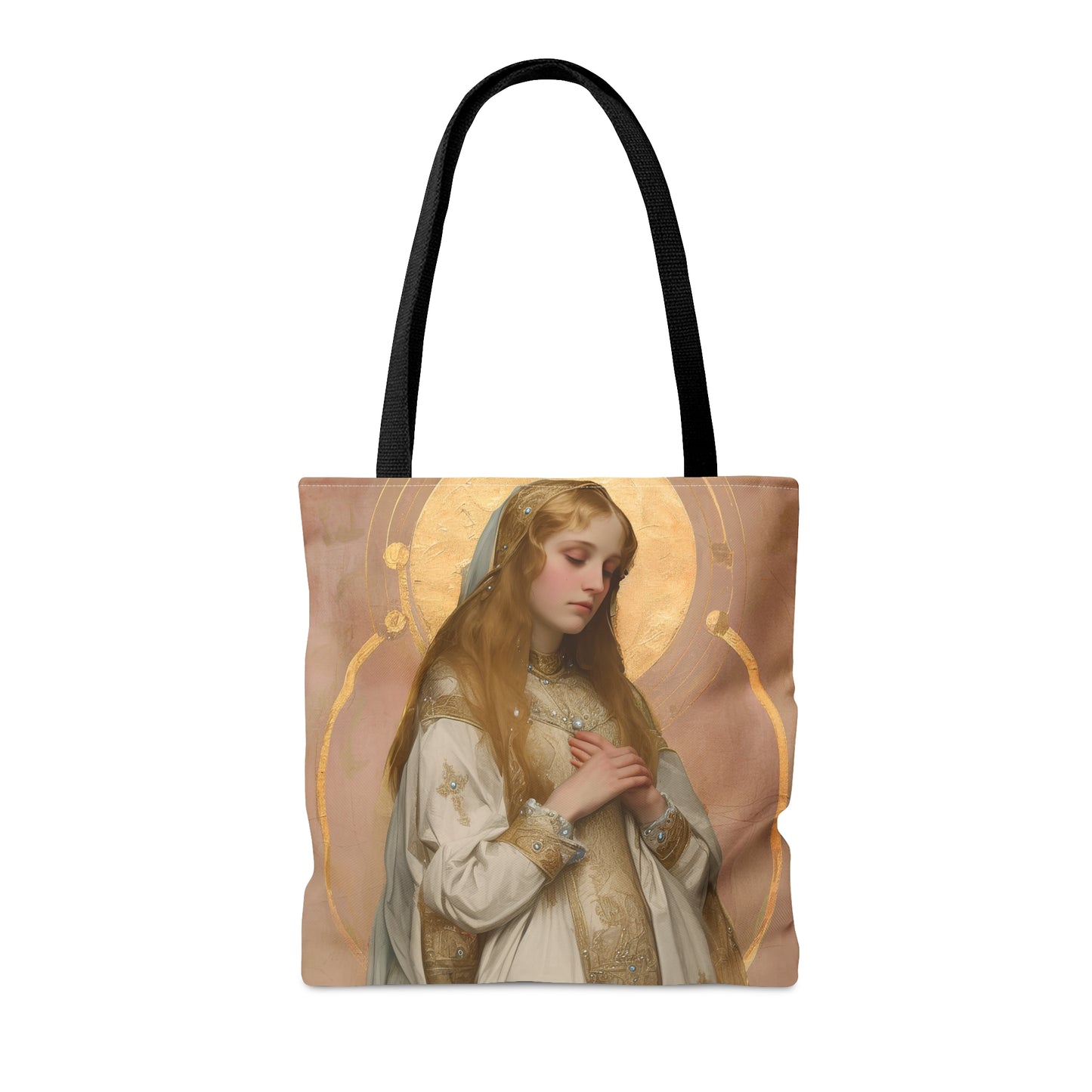 Saint Waldetrudis / Waltrude or Waudru Tote Bag - Purse - Three sizes - Large Medium Small Faith Art Bag - Catholic purse - Double Sided