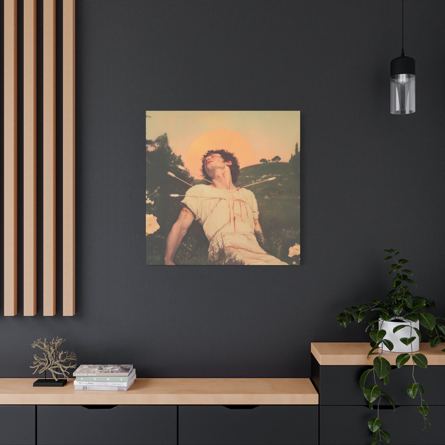 Saint Sebastian -  Museum Wrapped Canvas - Sanctified Souls Print - Religious Art for your Home - Catholic Patron Saint Art
