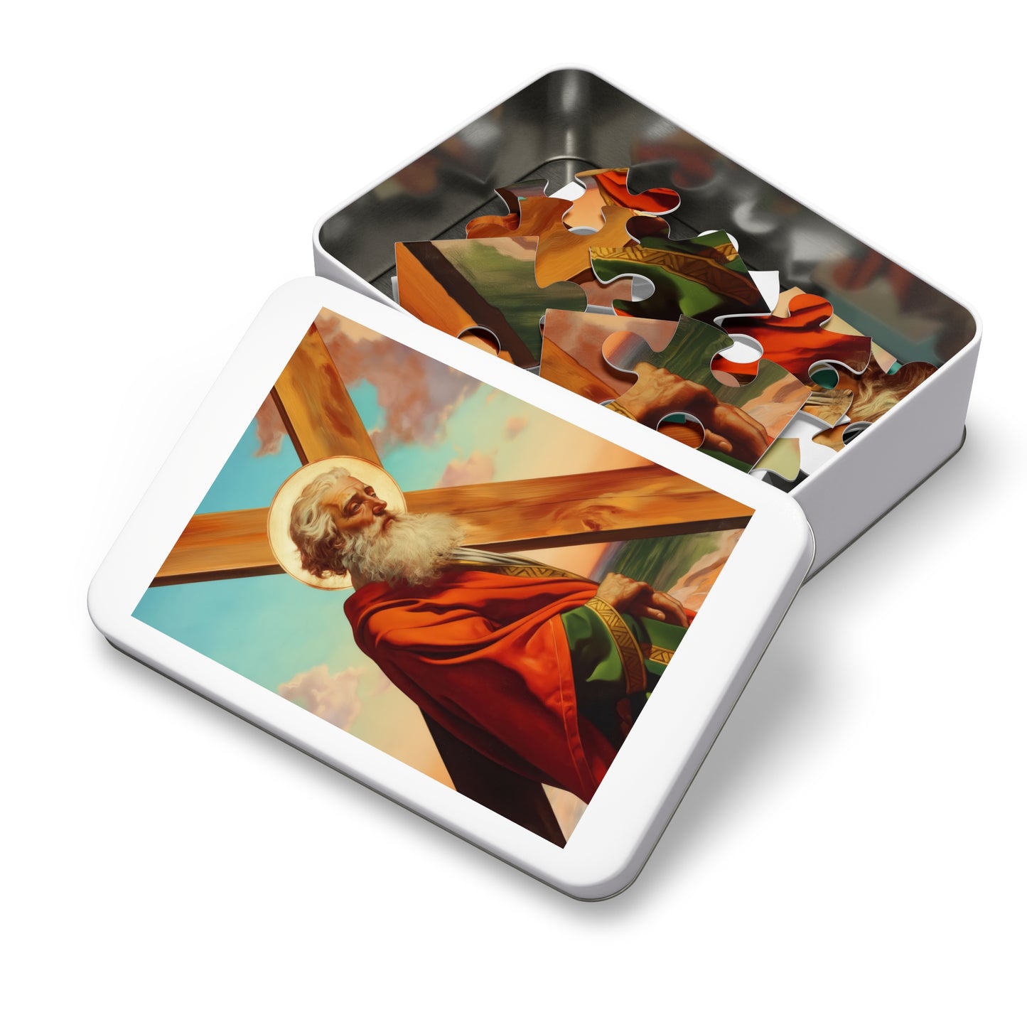 Saint Andrew the Apostle - Puzzle and Keepsake Tin - Religious (30, 110, 252, 500,1000) - Religious Puzzle - Gifts for Catholics