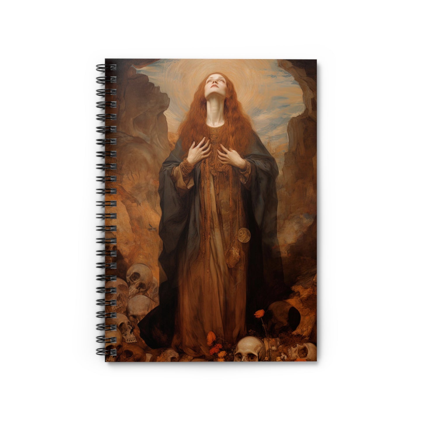 Saint Rosalia Journal - Sanctified Souls Art - Religious Based Notebook - Spiral Notebook - Ruled Line