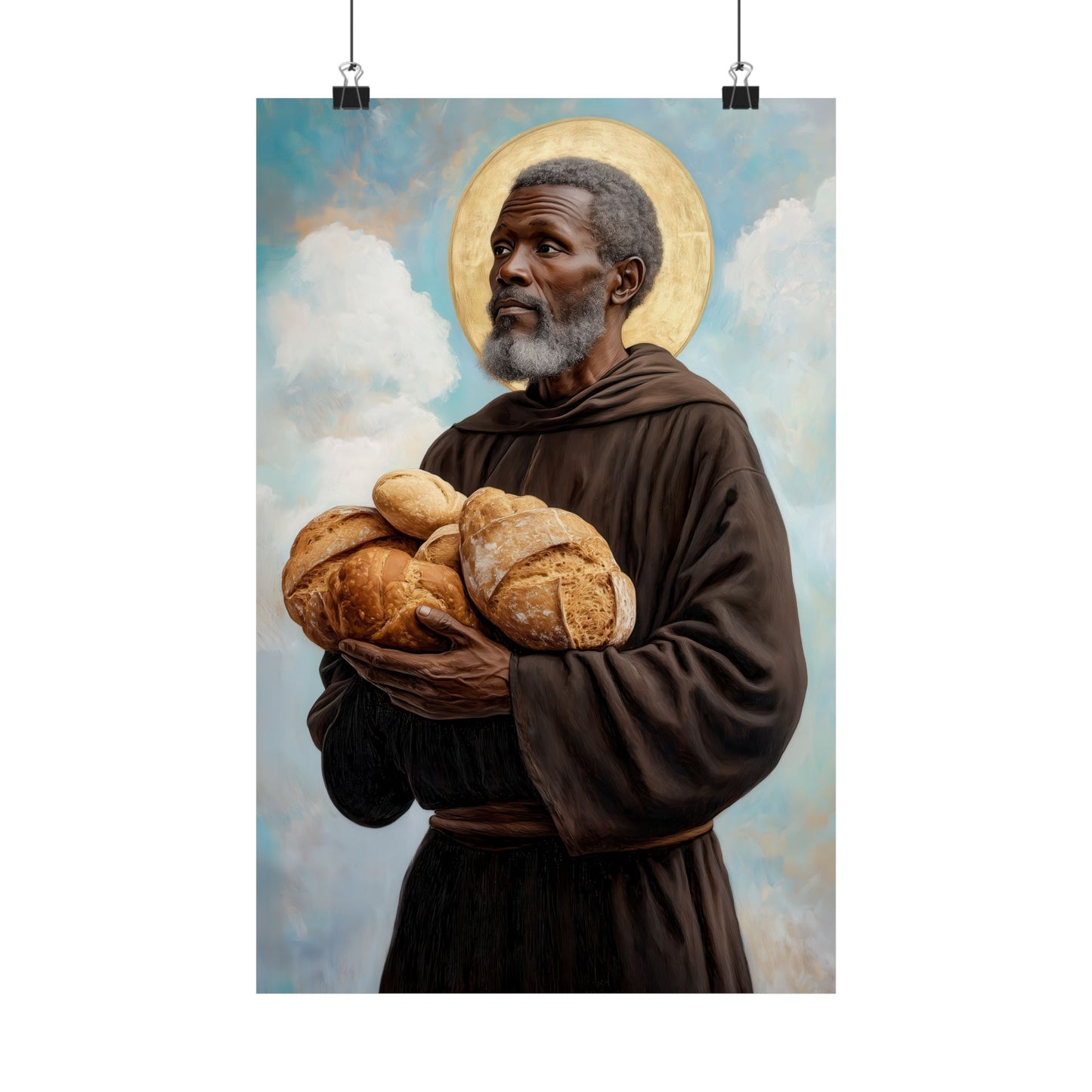 Saint Benedict the Moor  - Sanctified Souls Print - Multiple Sizes - Premium Matte Vertical Posters - Catholic Fine Art Print