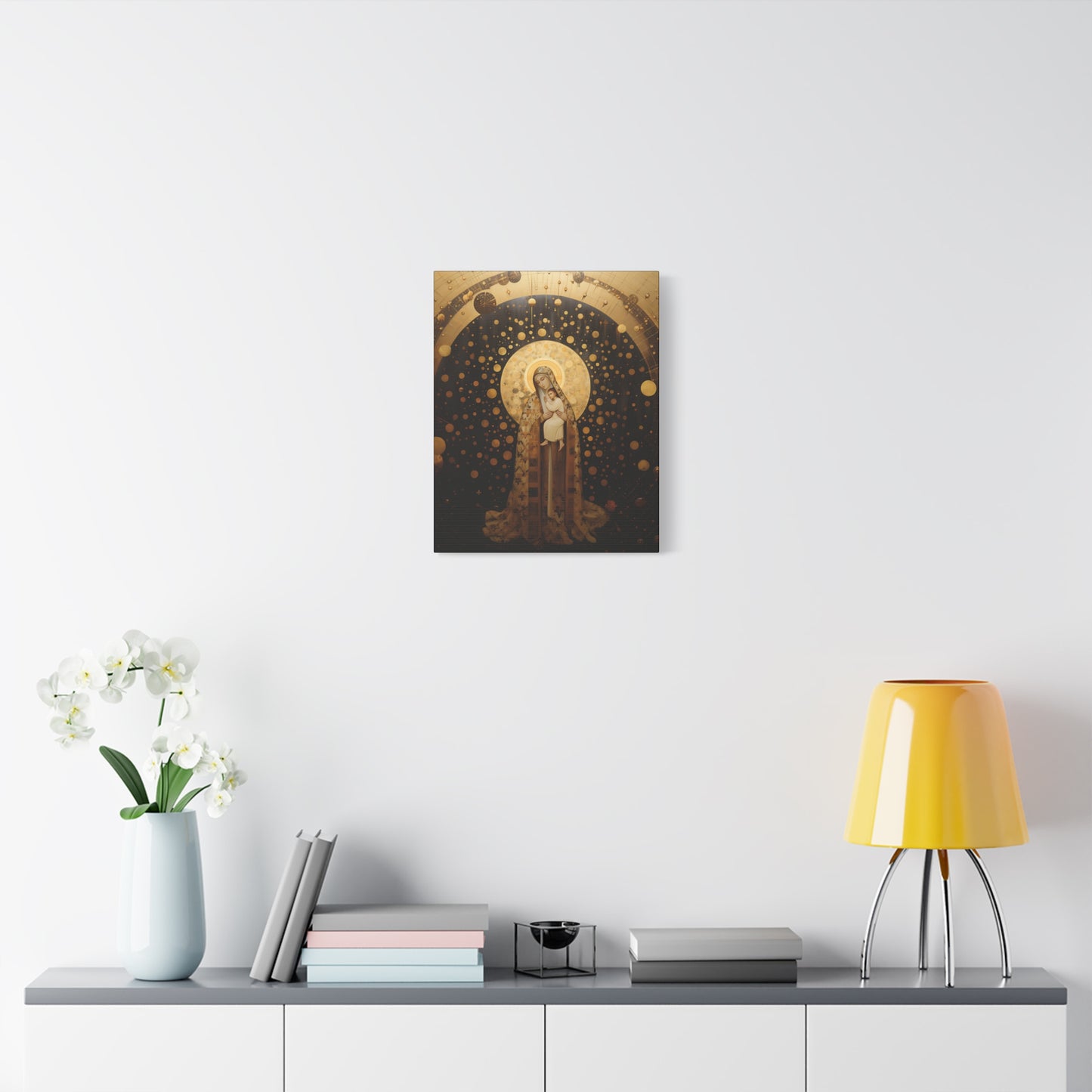 The Golden Mary - Mary the Blessed Virgin - Gallery Wrapped Canvas - Sanctified Souls Print - Religious Art for your Home - Pop Art