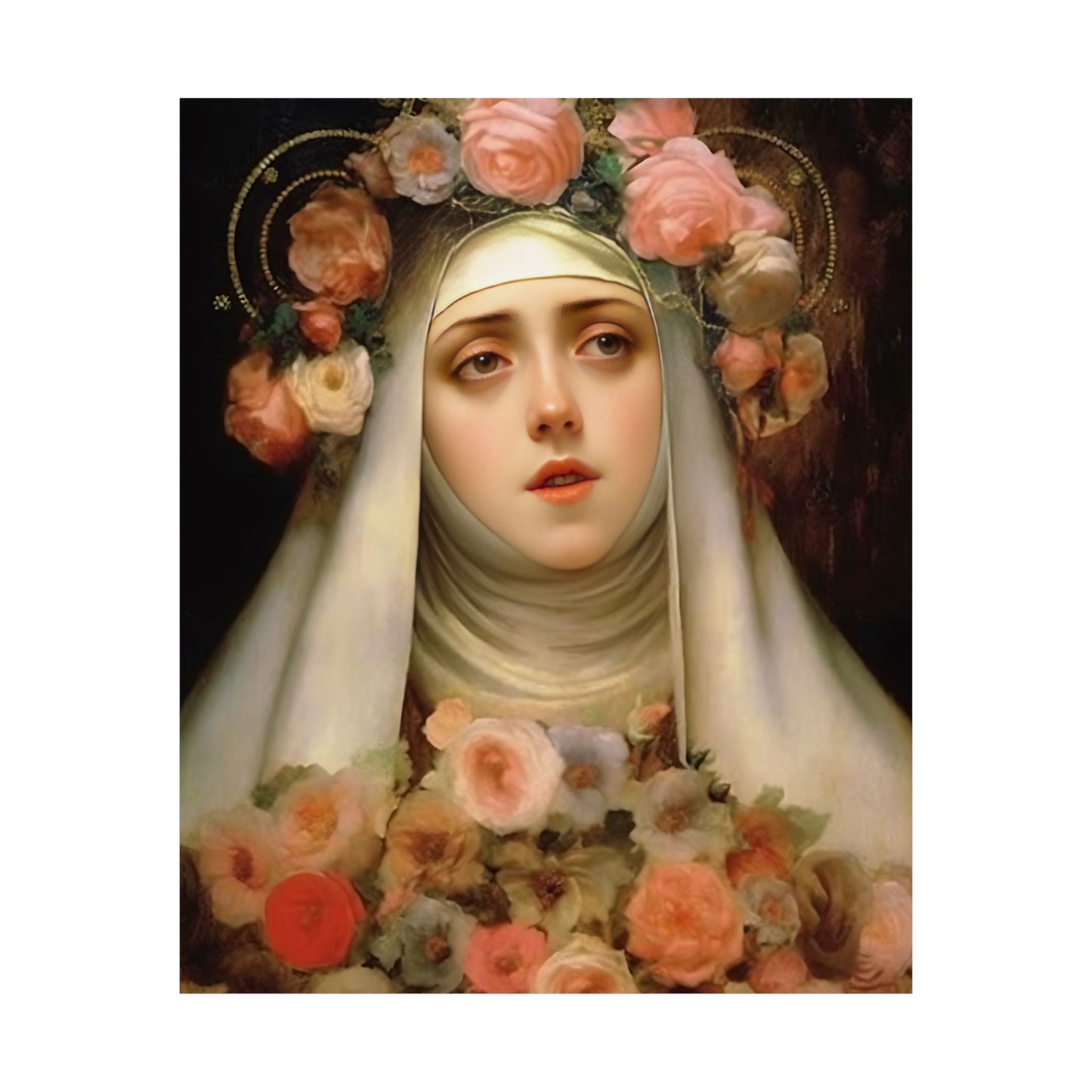 Saint Rose of Lima - Sanctified Souls Print - Multiple Sizes - Premium Matte Vertical Posters - Patron Saint of Florists