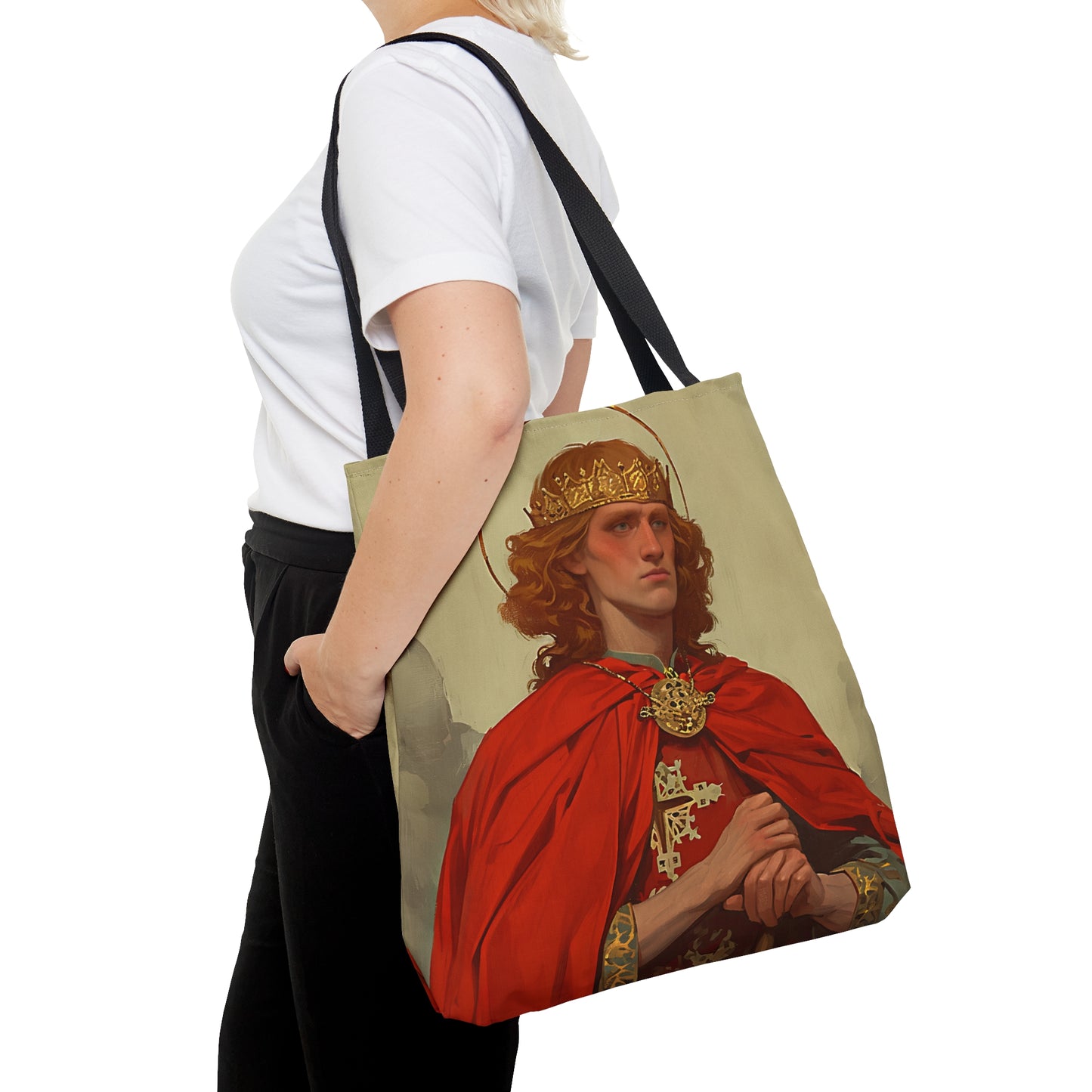 Saint Edward the Martyr Tote Bag - Purse - Three sizes - Large Medium Small Faith Art Bag - Catholic faith carry-all purse - Double Sided