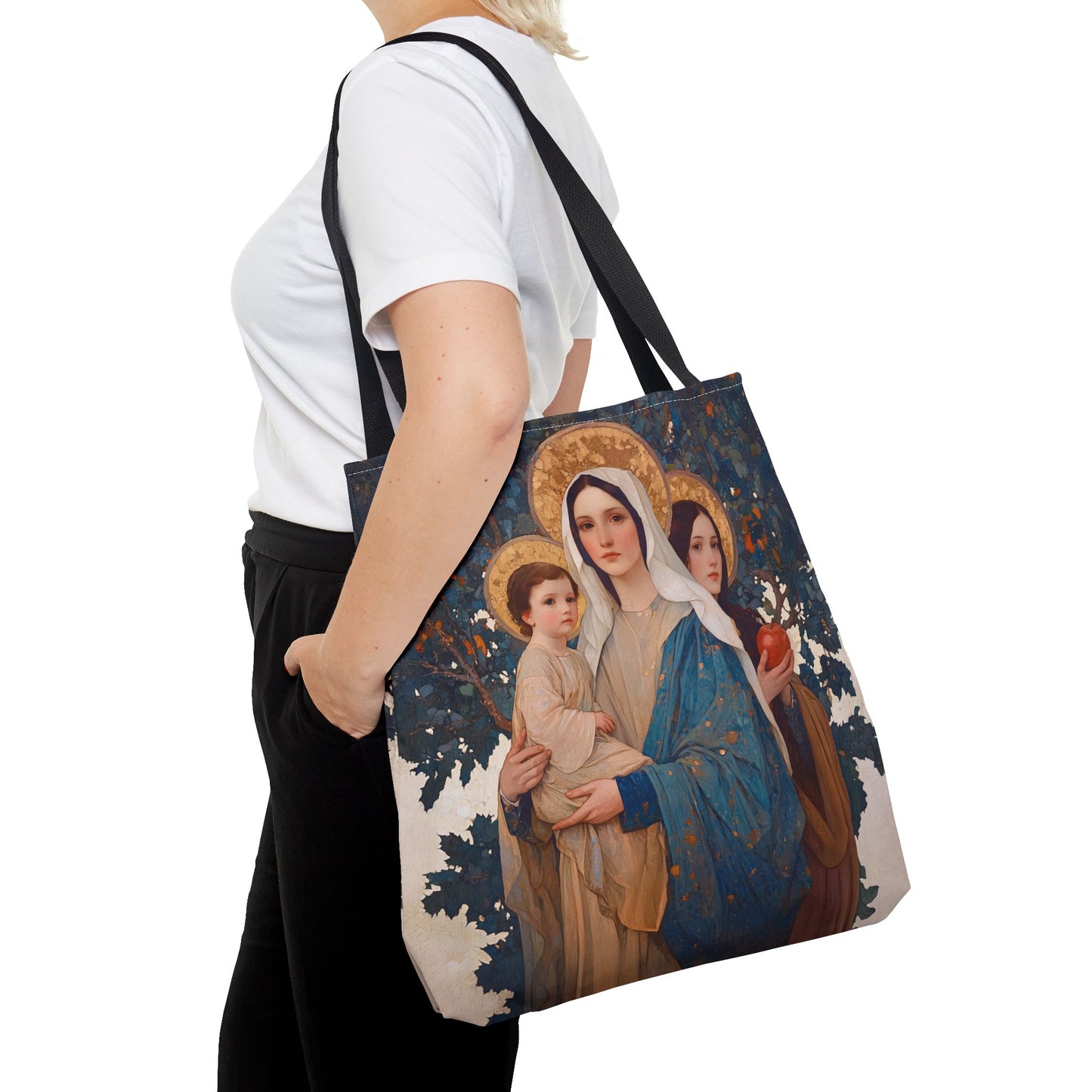 New Eve / Mary, The New Eve - Mother Mary Title - Marian Art - Tote Bag - Large Medium Small Faith Art Bag - Tote Purse