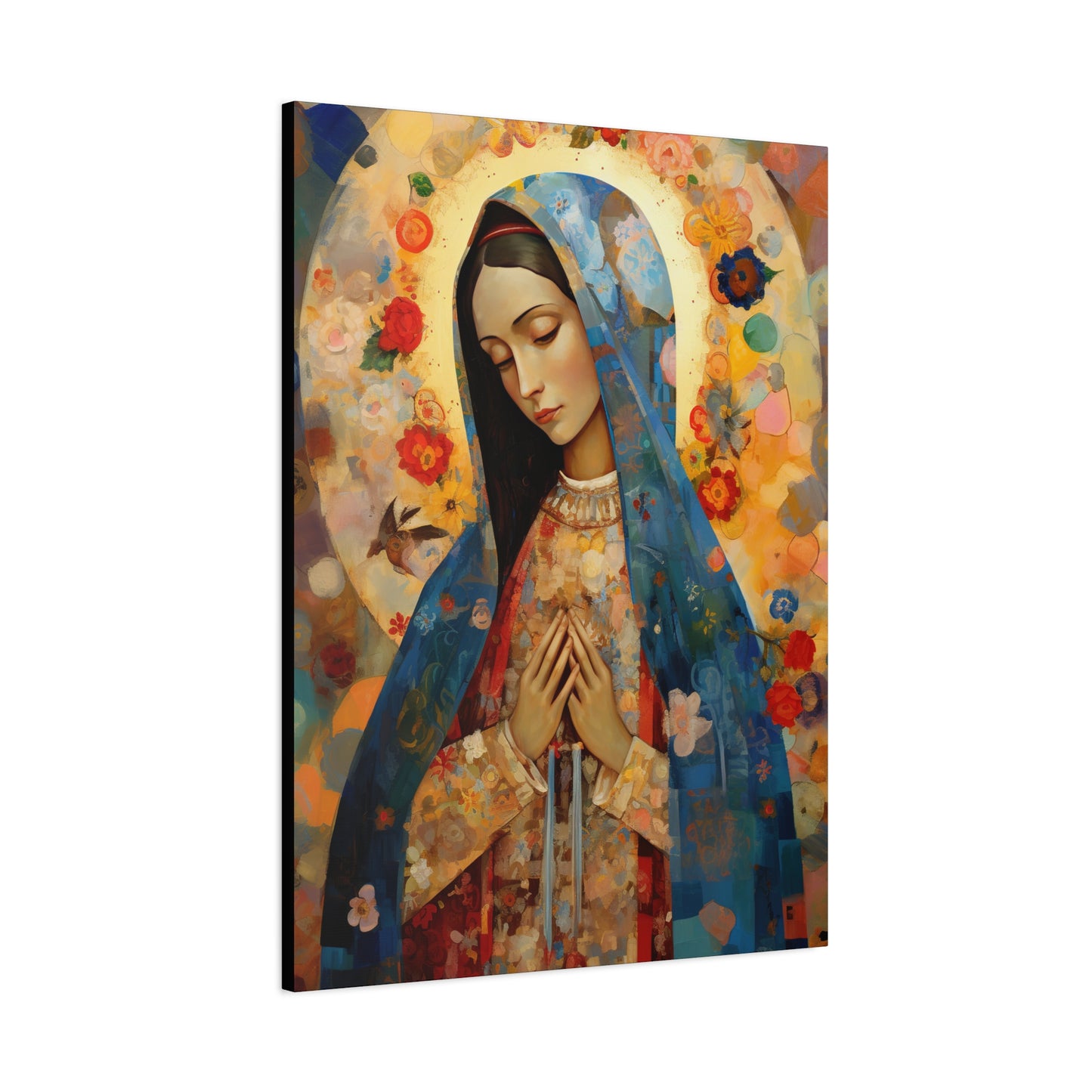 Mary's Silent Blessing - Museum Wrapped Canvas - Sanctified Souls Print - Religious Art for your Home - The Virgin Mary