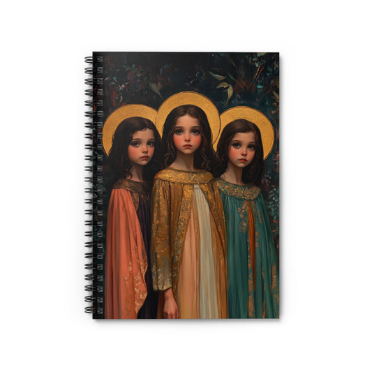 Saints Faith, Hope and Charity - Sanctified Souls Art - Religious Based Notebook - Spiral Notebook - Ruled Line