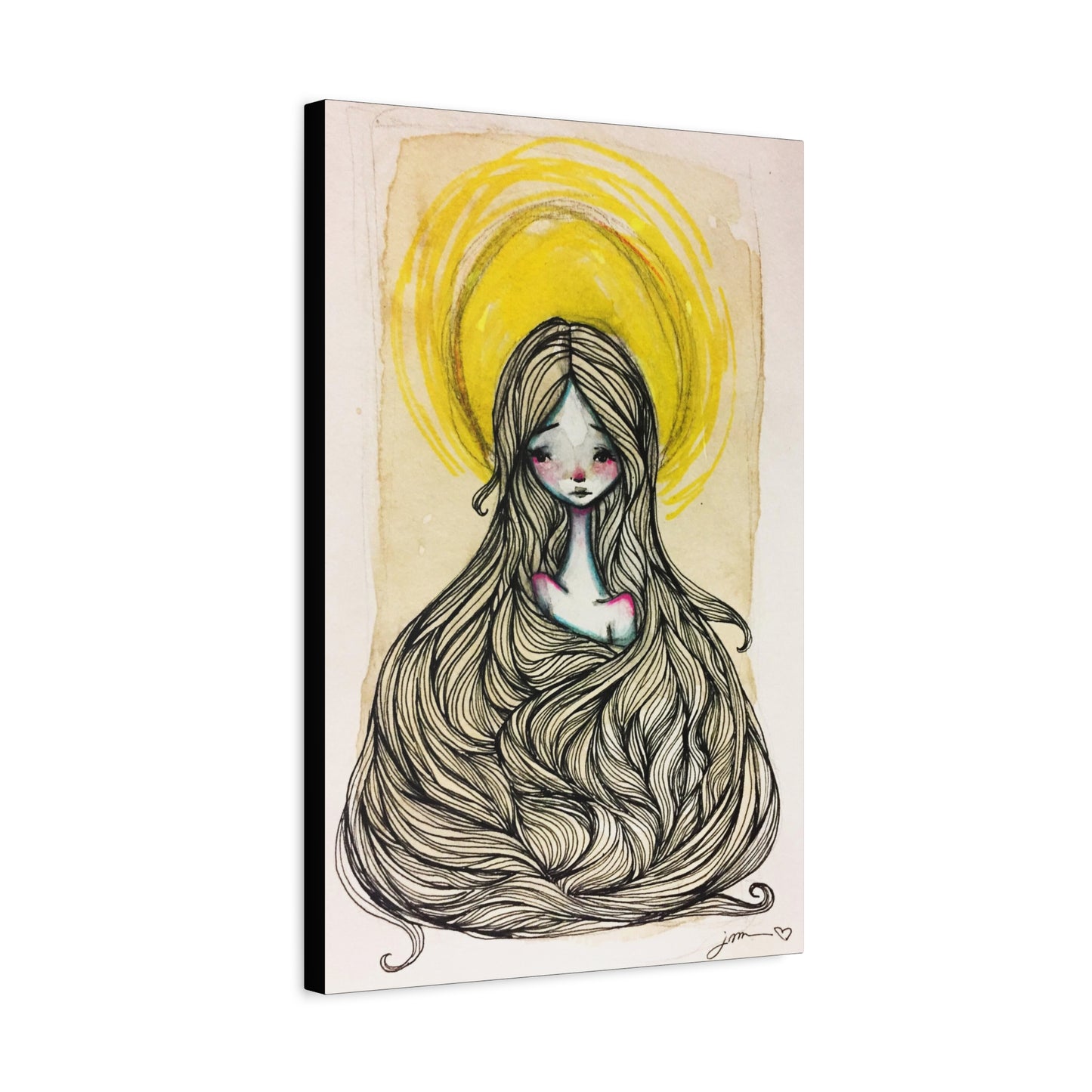 Saint Agatha of Sicily Canvas Print - Hand-Drawn Catholic Art Print | Christian Sacred Wall Art | Sanctified Solocosmo Religious Artwork