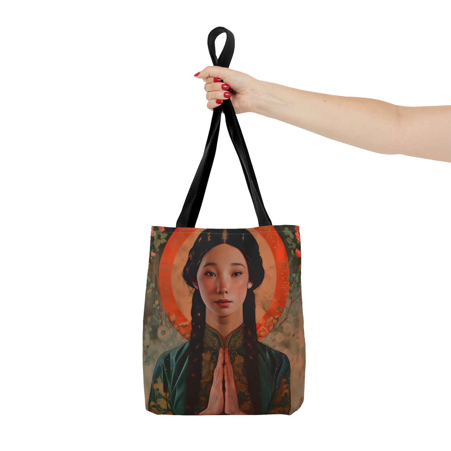 Saint Anna Wang Tote Bag - Purse - Three sizes - Faith Art Bag - Catholic faith inspired carry-all purse - Double Sided