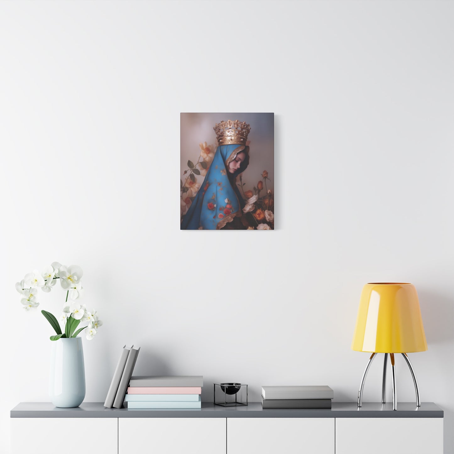 Our Lady of the Roses - Gallery Wrapped Canvas - Print - Religious Art for your Home - Catholic Art