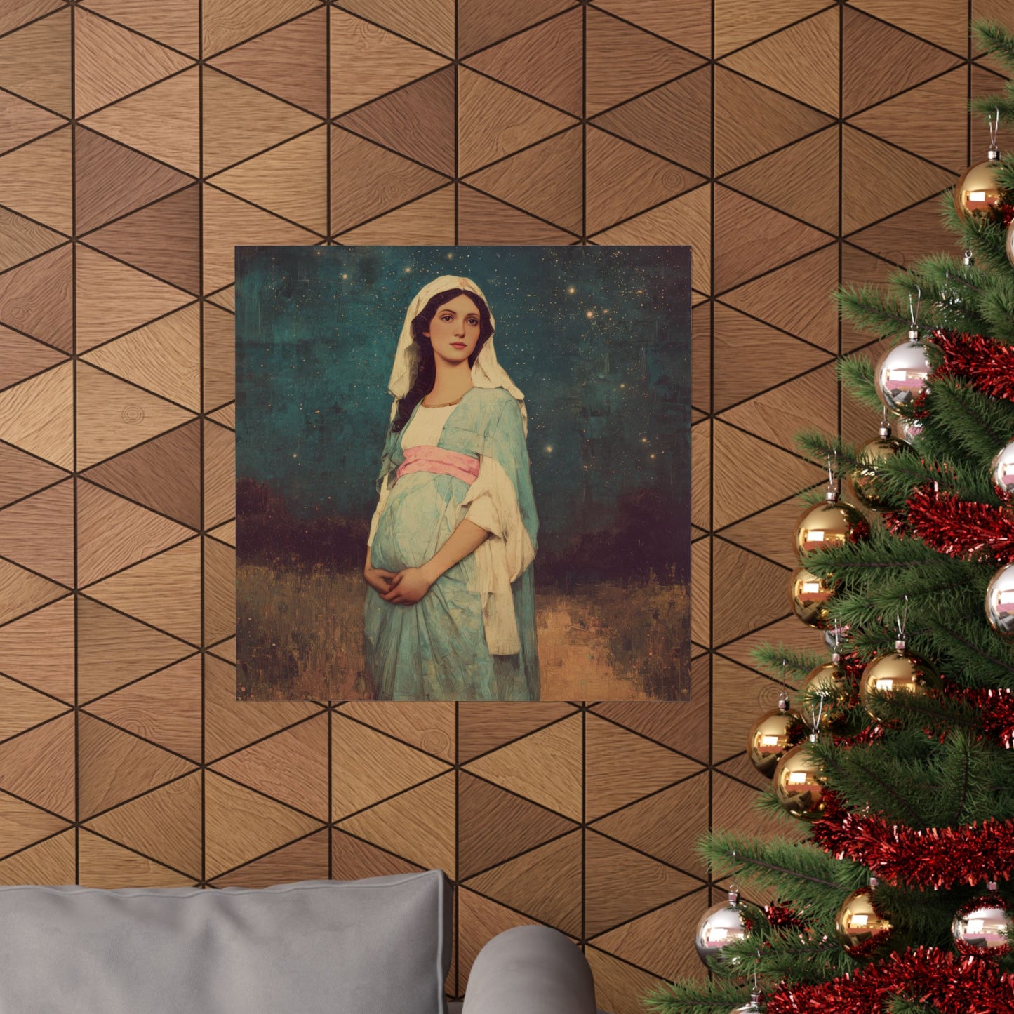 Our Lady of 'O' - Our Lady of Expectation - Mother Mary - Marian Art - Sanctified Souls Print - Multiple Sizes - Premium Vertical Posters