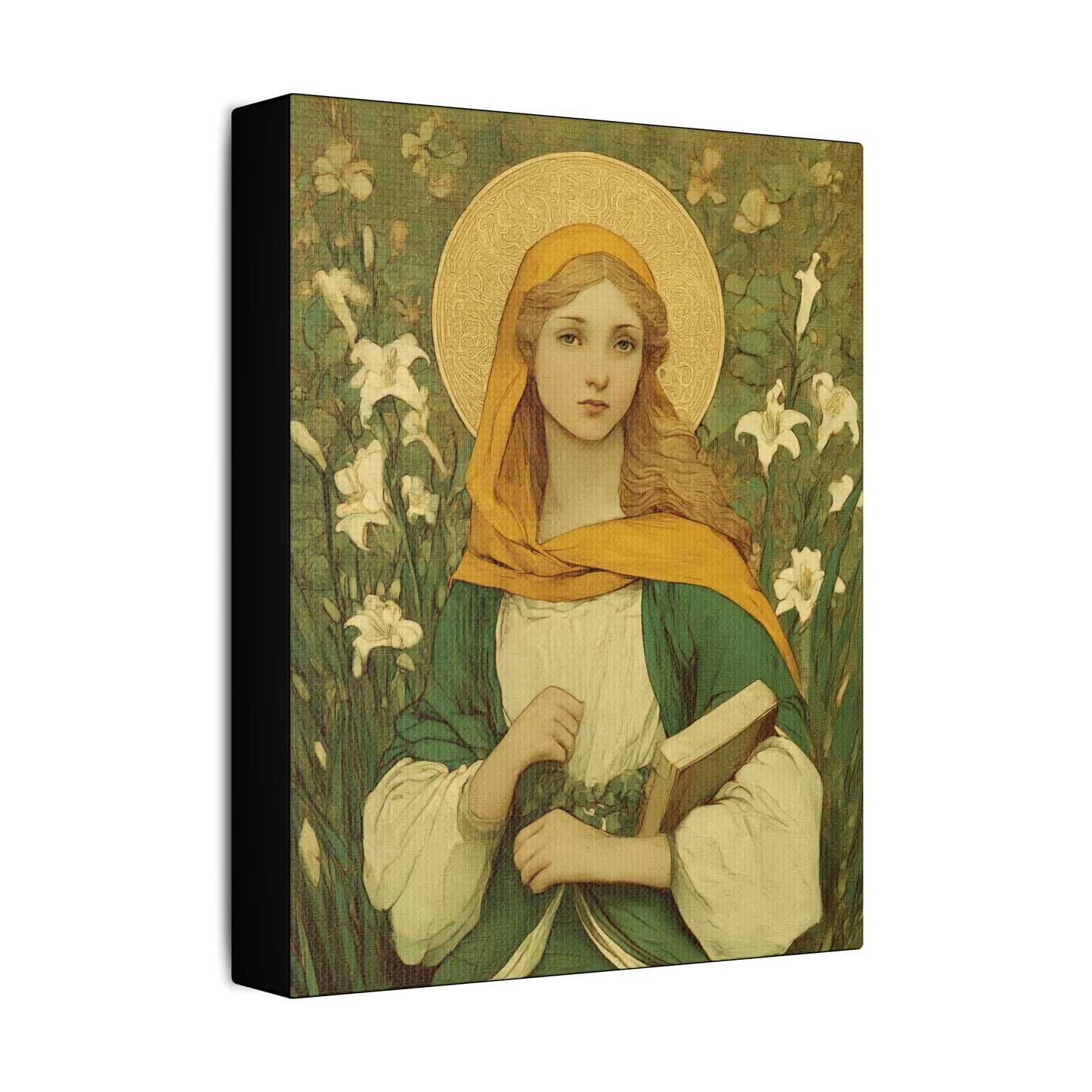 Saint Dymphna - Museum Wrapped Canvas - Sanctified Souls Print - Religious Art for your Home