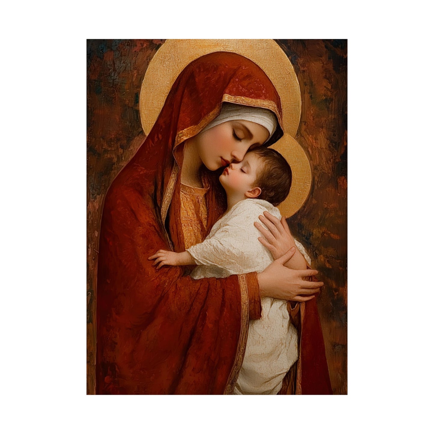 Our Lady of Tenderness - Mother Mary and the Christ Child - Marian Art - Sanctified Souls Print - Multiple Sizes - Premium Vertical Posters
