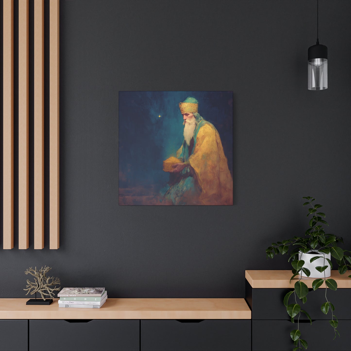 Caspar and the Offering of Worship - 3 Wise Men - Gallery Wrapped Canvas - Print - Religious Art for your Home - Catholic