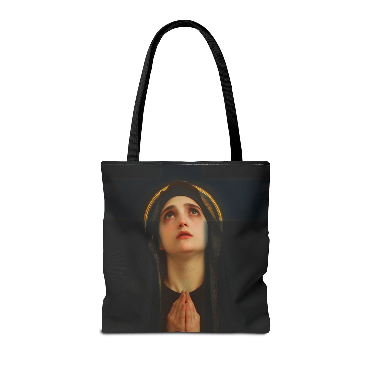 Our Lady of the Cross - Mother Mary  - Our Lady of the Crucifix - Marian Art - Tote Bag - Large Medium Small Faith Art Bag - Tote Purse