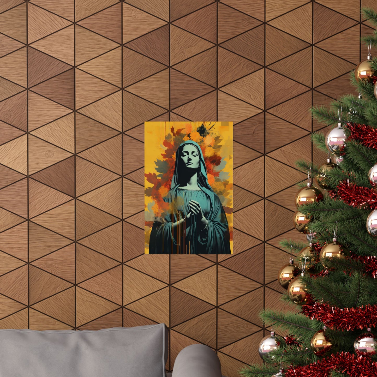 Virgin of Peace - Mother Mary Collage Art - Sanctified Souls Print - Multiple Sizes - Premium Matte Vertical Posters - Virgin Mary