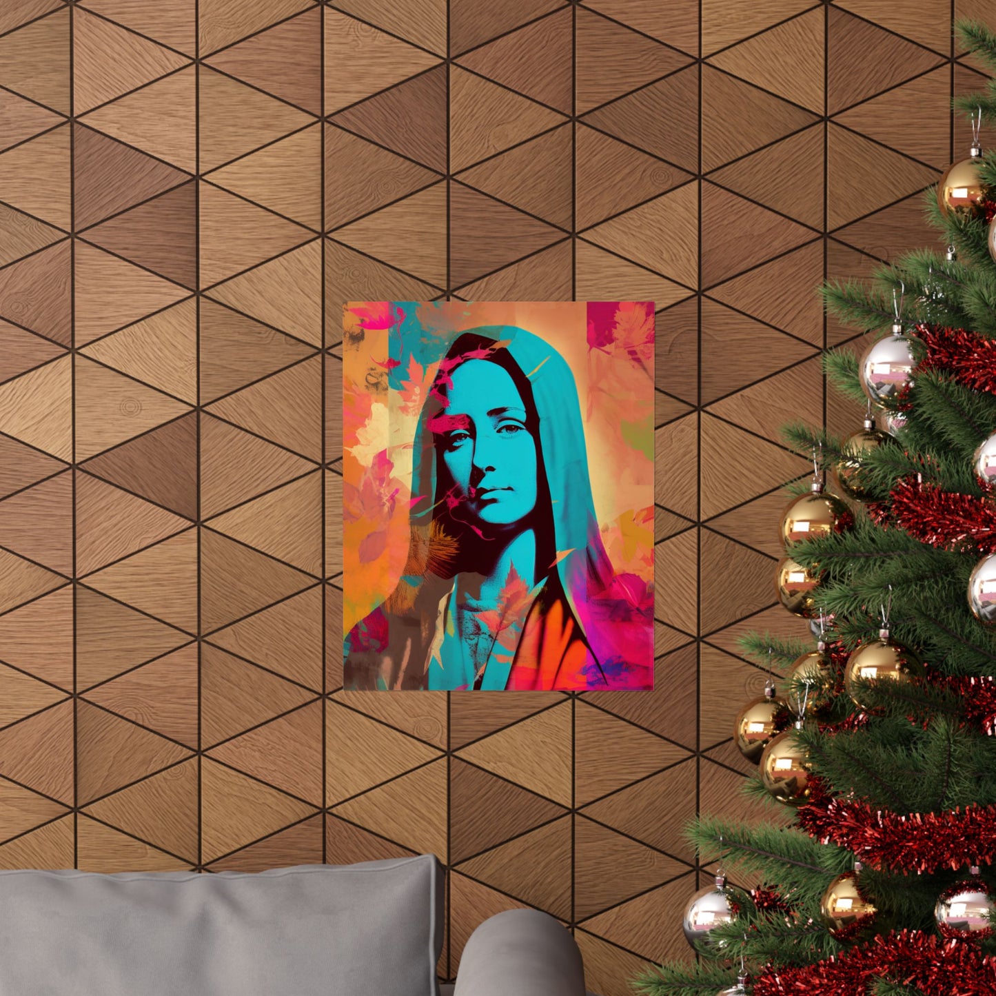Mary The Blessed Virgin - Sanctified Souls Print - Multiple Sizes - Premium Matte Vertical Poster - Pop Surreal Lowbrow Art Style