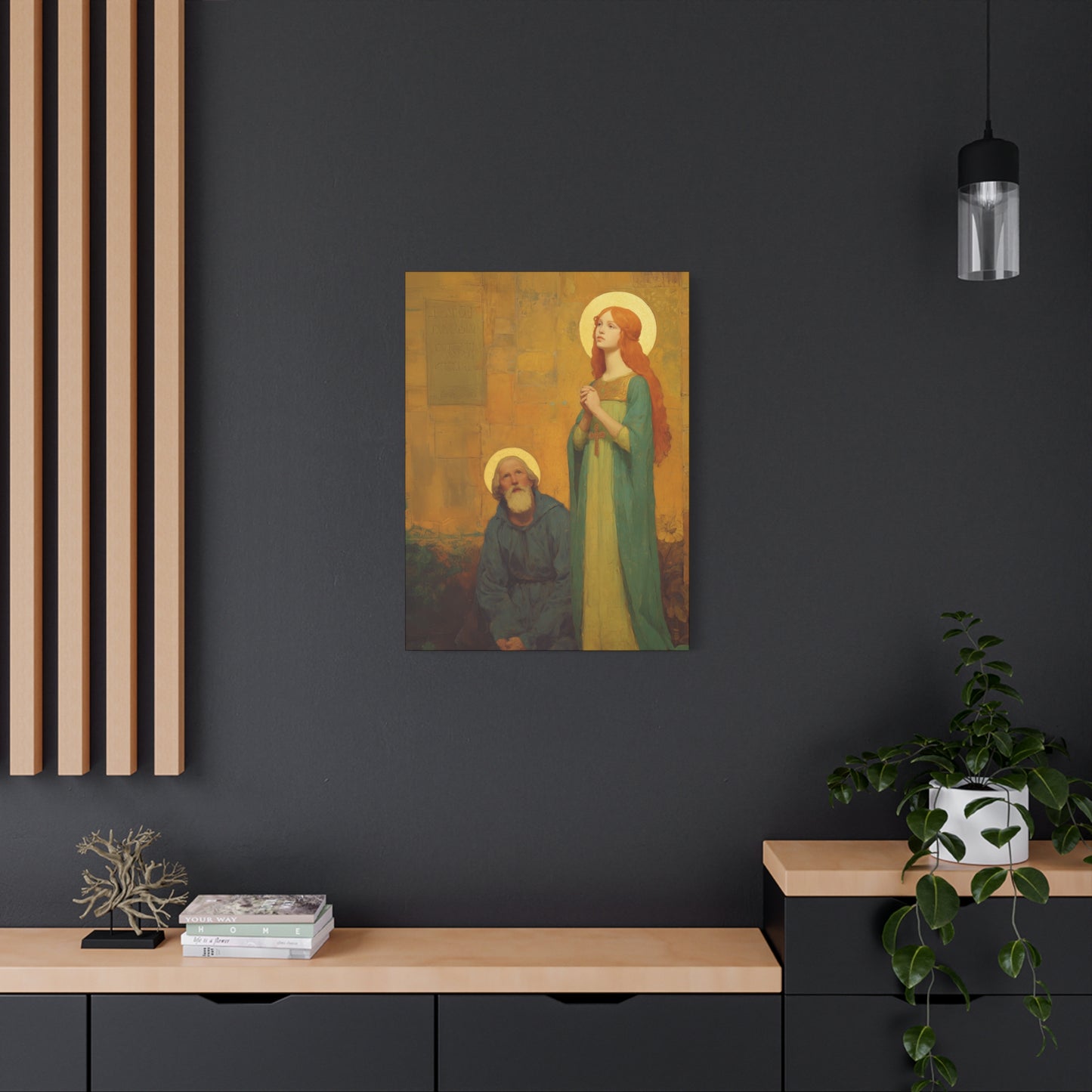Saints Justina and Cyprian - Multiple Sizes - Catholic Home art - Museum Wrapped Canvas - Sanctified Souls Print - Catholic Martyr Art
