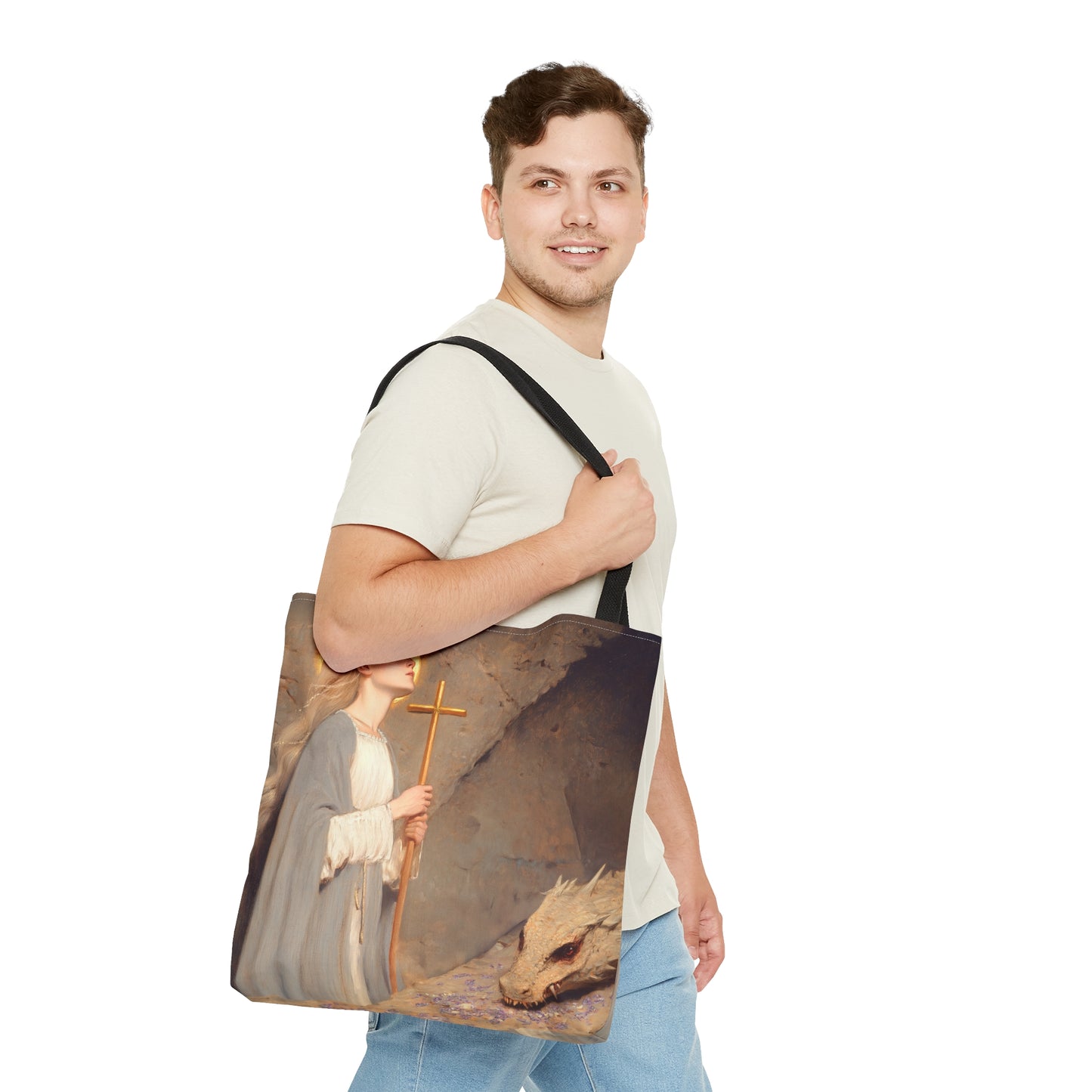 Saint Margaret of Antioch - Tote Bag - Large Medium Small Faith Art Bag - Bible Study Faith Purse - Double Sided