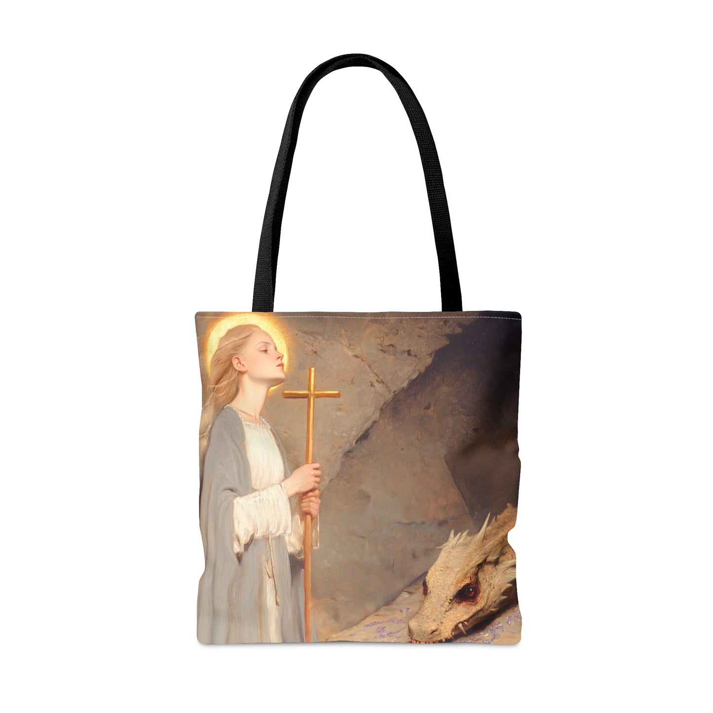Saint Margaret of Antioch - Tote Bag - Large Medium Small Faith Art Bag - Bible Study Faith Purse - Double Sided