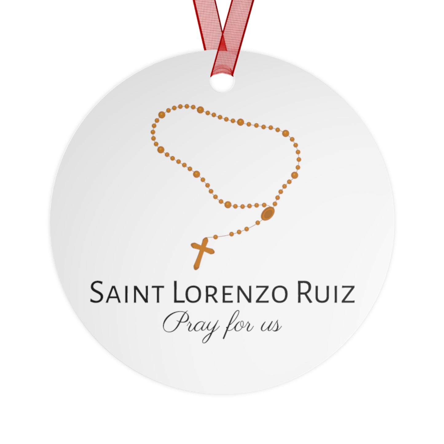 Saint Lorenzo Ruiz Metal Ornament - Religious Holiday Christmas Ornament and Keepsake - Prayer Ornament - Catholic Gift