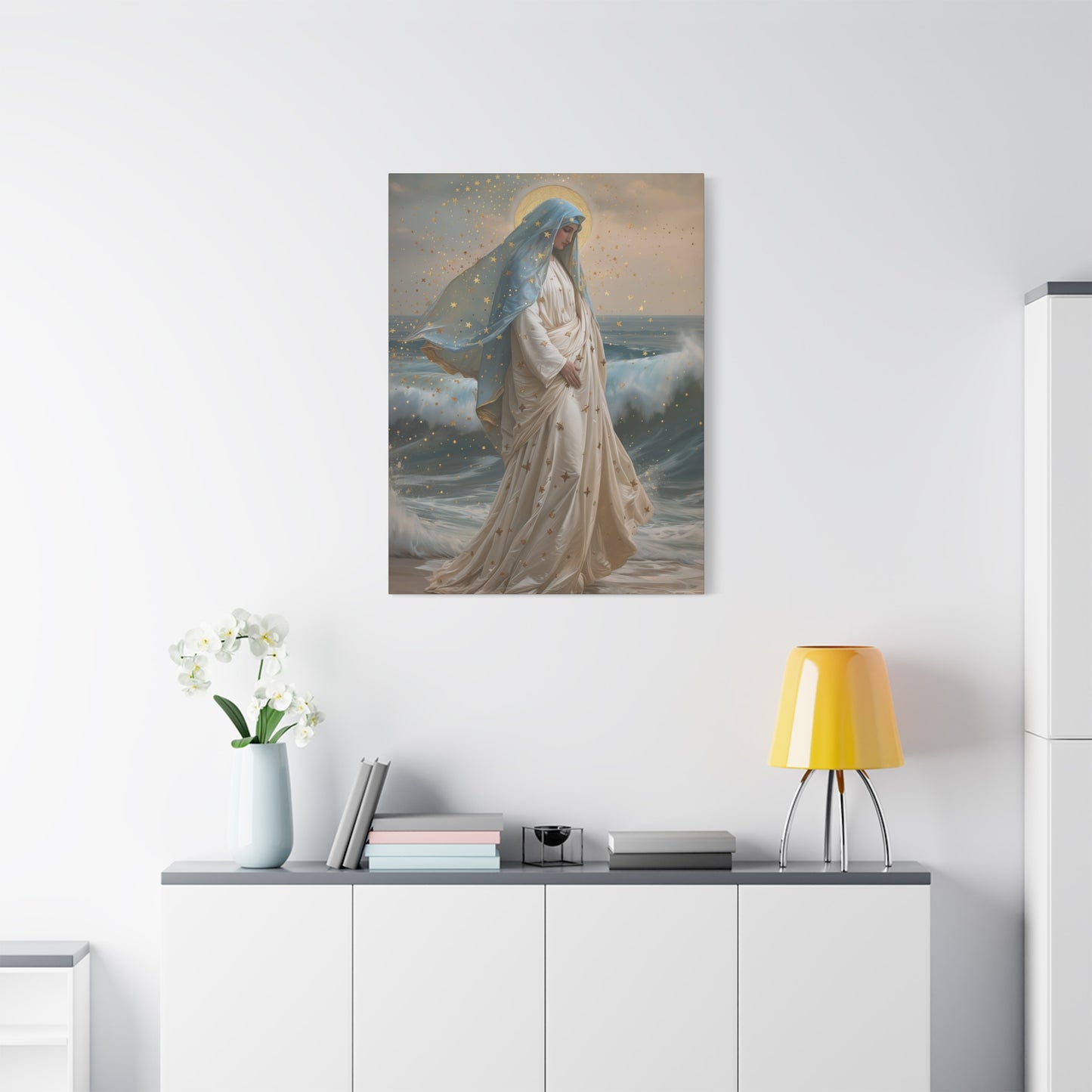 Ocean's Embrace - Devotion to Our Lady - Musseum Wrapped Canvas - Sanctified Souls - Religious Art for your Home - Our Lady Star of the Sea