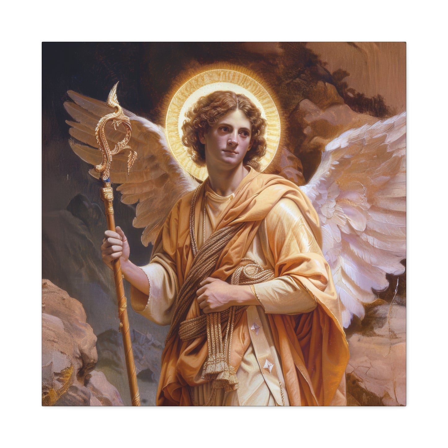 Saint Raphael the Archangel - Gallery Wrapped Canvas - Print - Religious Art for your Home - Catholic
