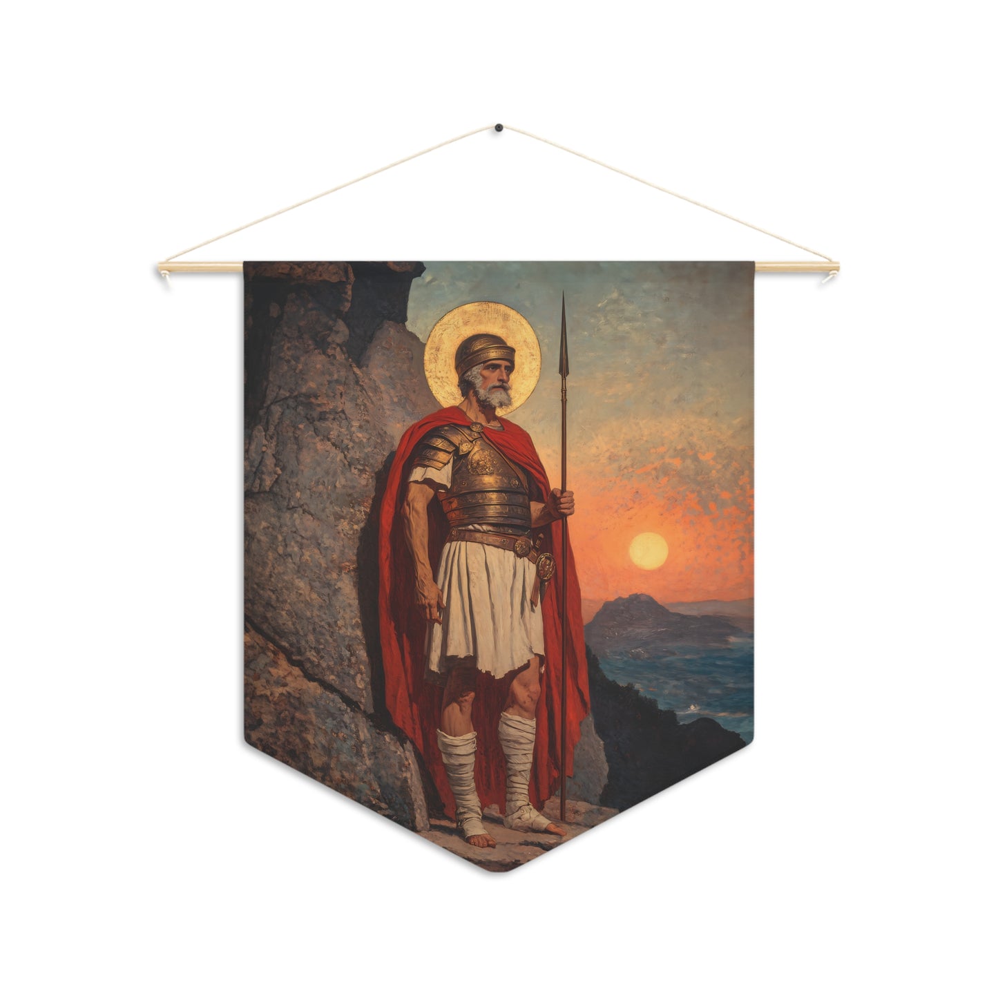 Saint Andrew the Tribune Pennant / Banner / Wall Hanging - Prayer room art - 18" x 21" - Catholic prayer Religious - Large Print
