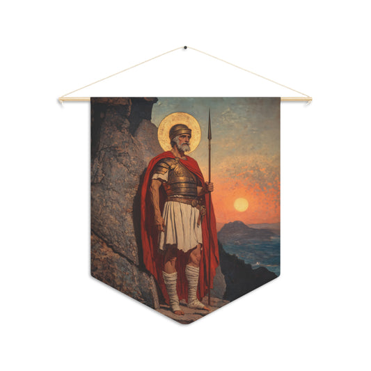 Saint Andrew the Tribune Pennant / Banner / Wall Hanging - Prayer room art - 18" x 21" - Catholic prayer Religious - Large Print