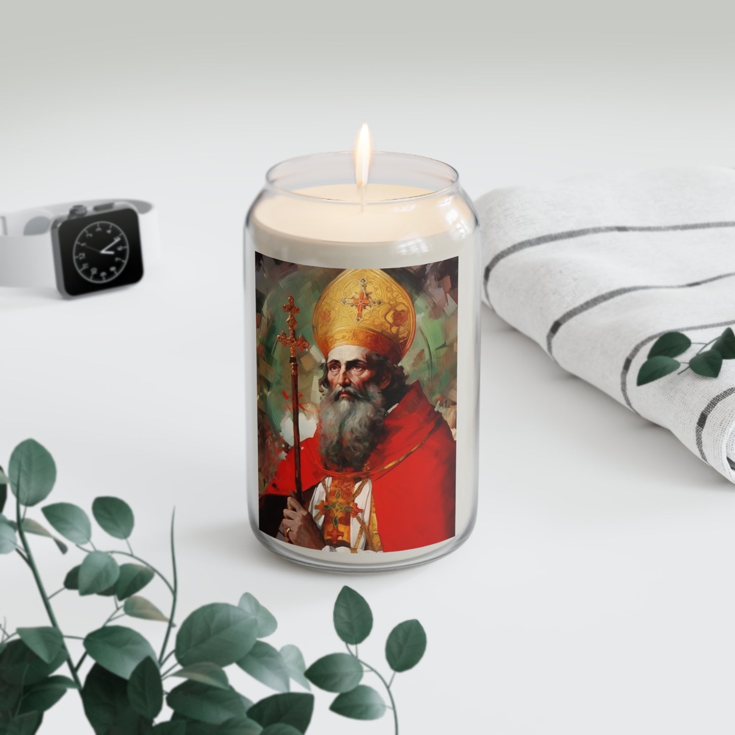 Saint Eusebius of Vercelli  - Scented Prayer Candle, 13.75oz - Tall Size - Religious Prayer Candle - Catholic Art - Religious Gift