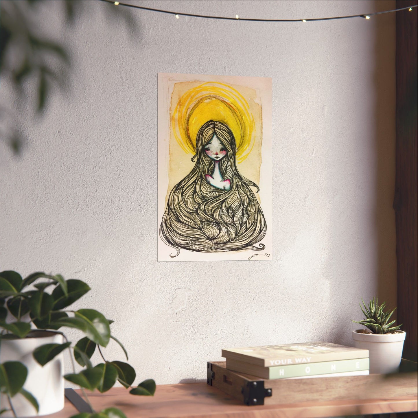 Saint Agatha of Sicily Poster Print - Hand-Drawn Catholic Art Print | Christian Devotional Wall Art | Sanctified Solocosmo Religious Poster