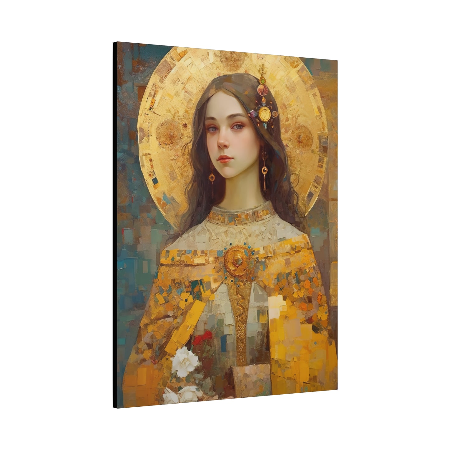 Saint Dymphna - Museum Wrapped Canvas - Sanctified Souls Print - Religious Art for your Home