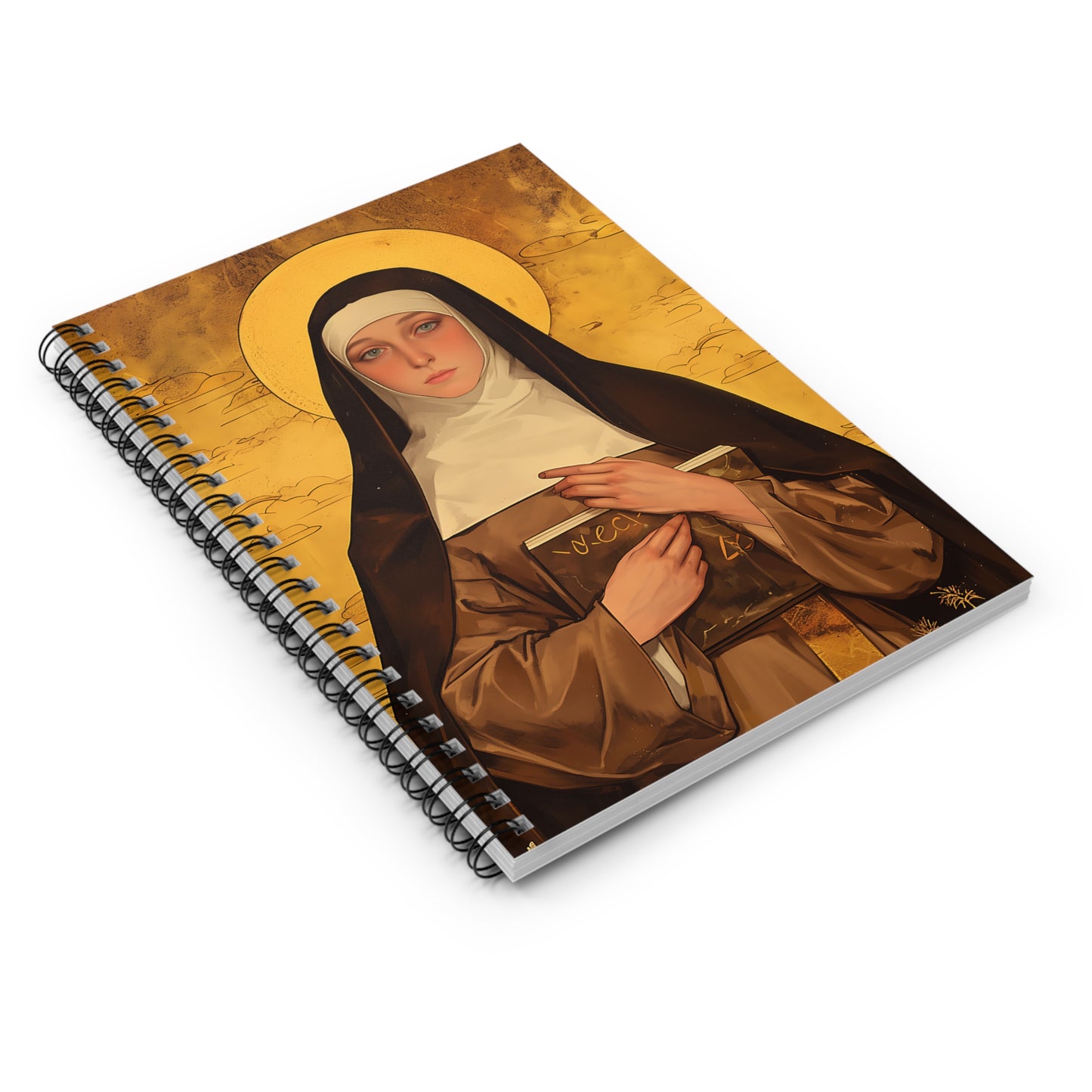 Saint Catherine of Bologna - Sanctified Souls Art - Religious - Spiral Notebook - Ruled Line - Catholic Religious art present gift