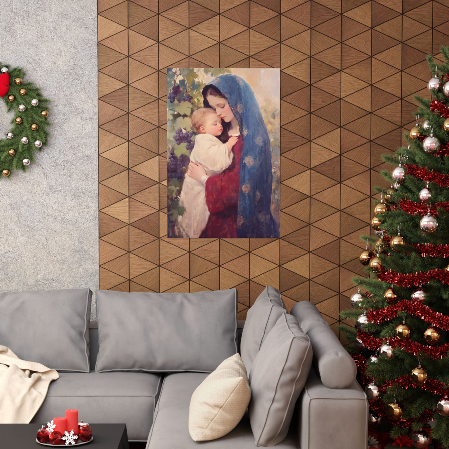 Our Lady of the Grapes / Out Lady of the Harvest - Sanctified Souls Print - Multiple Sizes - Premium Matte Vertical Posters - Mother Mary