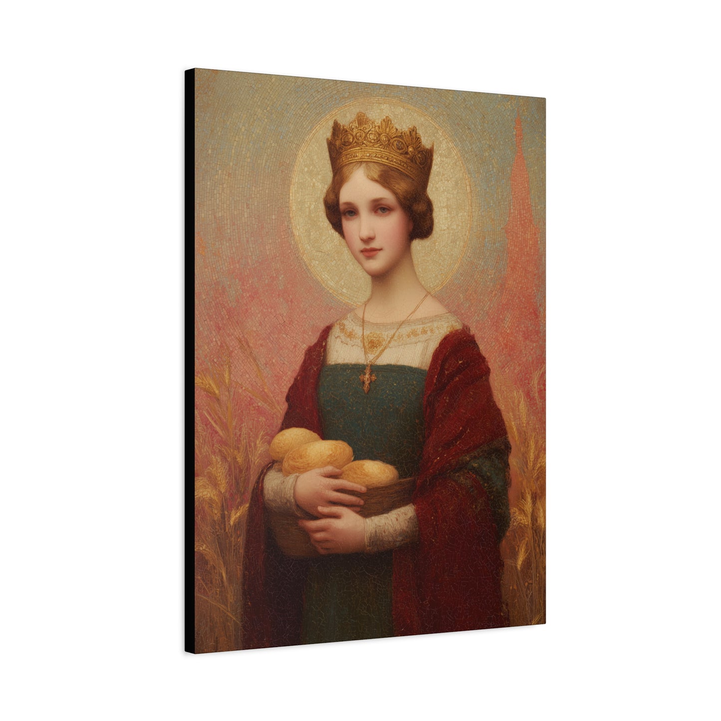 Saint Elizabeth of Hungary - Gallery Wrapped Canvas - Print - Religious Art for your Home - Catholic Patron Saint Art - Princess