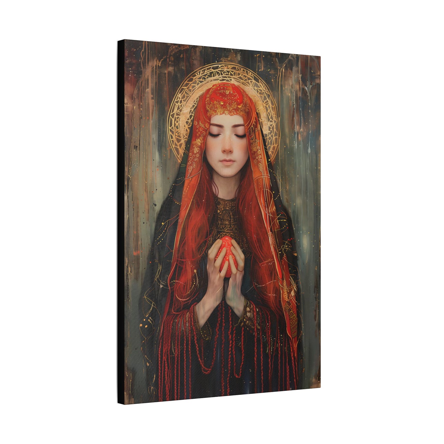 Devotion of Mary Magdalene - Saint Mary Magdalene and the Red Easter Egg - Museum Wrapped Canvas - Print - Religious Art for your Home