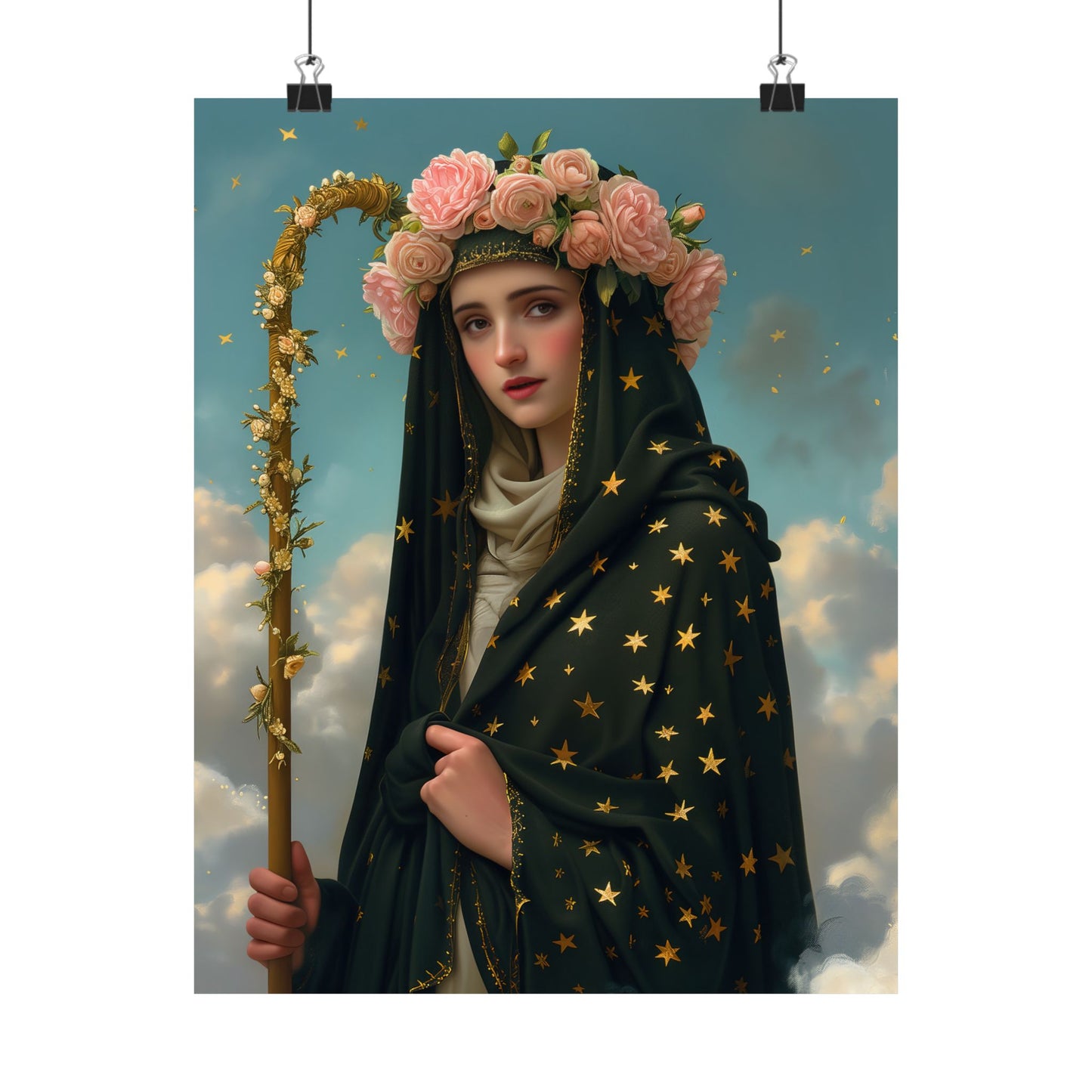 Saint Aldegund / Saint Aldegundis  - Sanctified Souls Print - Multiple Sizes - Premium Matte Vertical Posters