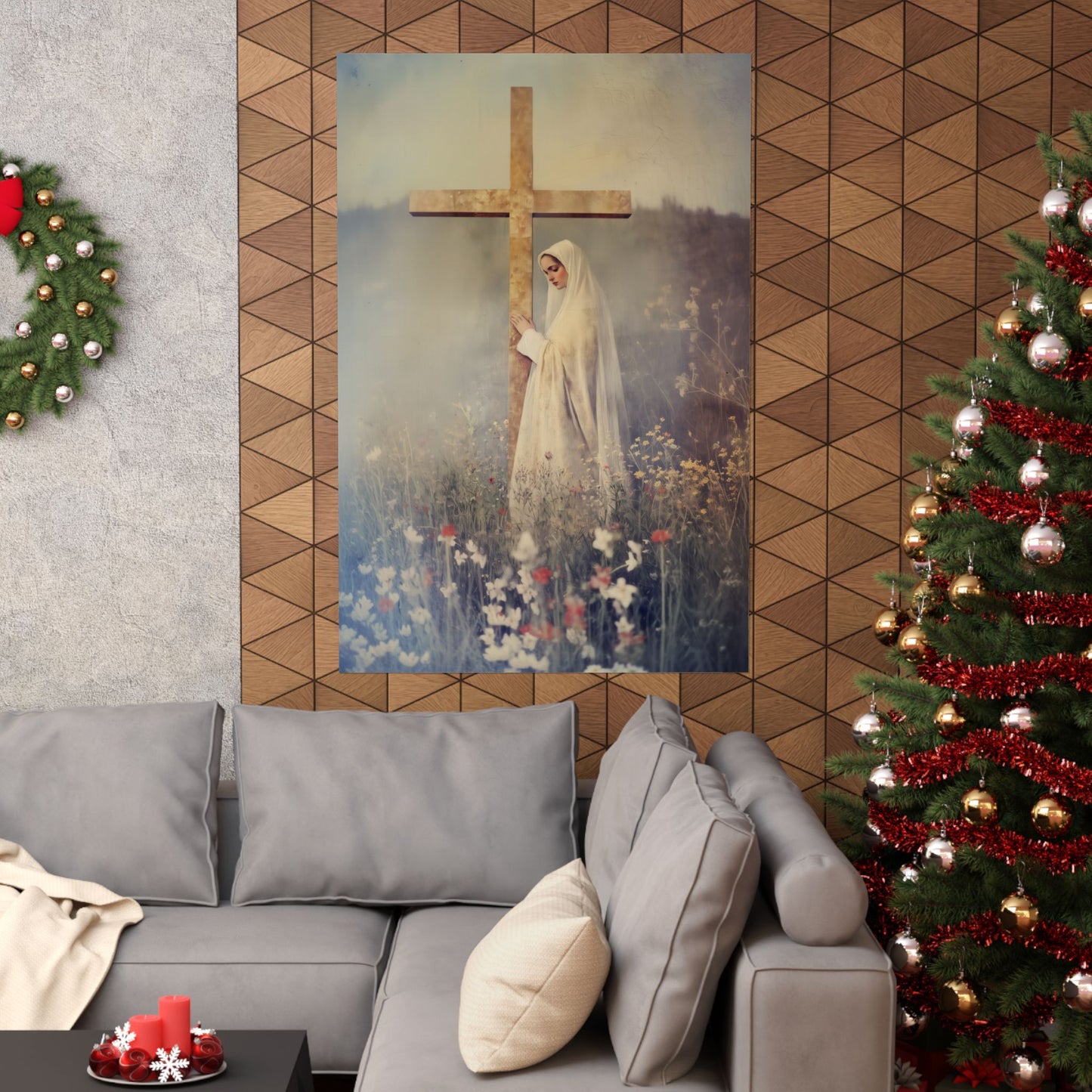 The Feast of the Exaltation of the Holy Cross - Sanctified Souls Print - Multiple Sizes - Premium Posters - Catholic Art - Christian Home
