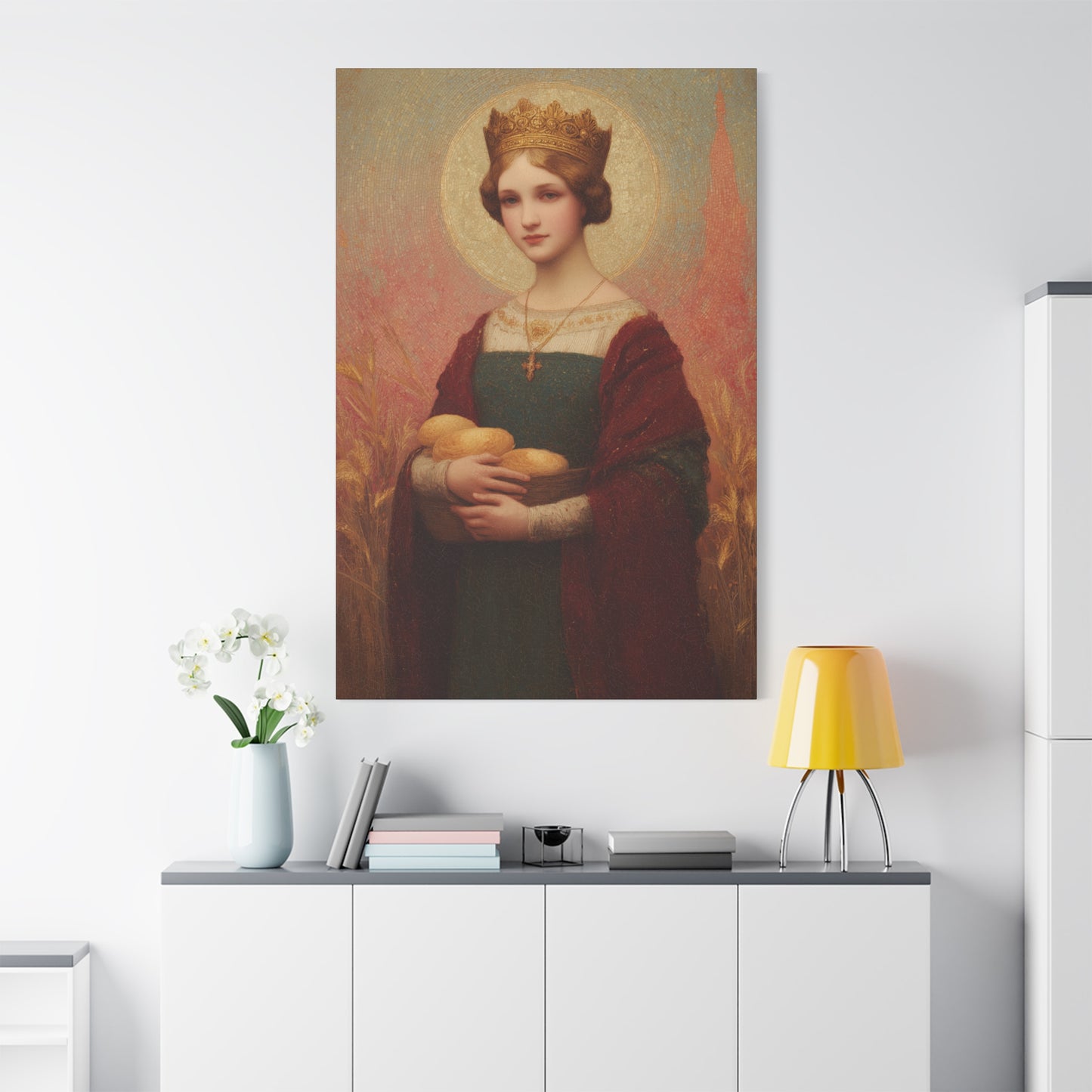 Saint Elizabeth of Hungary - Gallery Wrapped Canvas - Print - Religious Art for your Home - Catholic Patron Saint Art - Princess