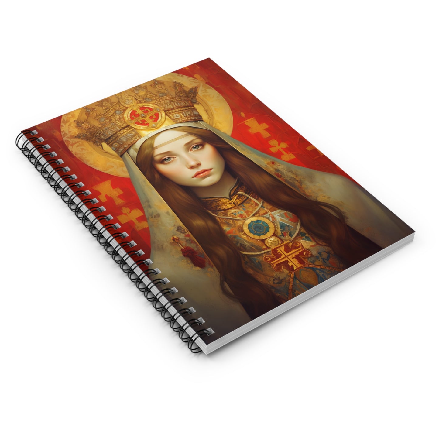 Saint Alexandra Journal - Sanctified Souls Art - Religious Based Notebook - Spiral Notebook - Ruled Line