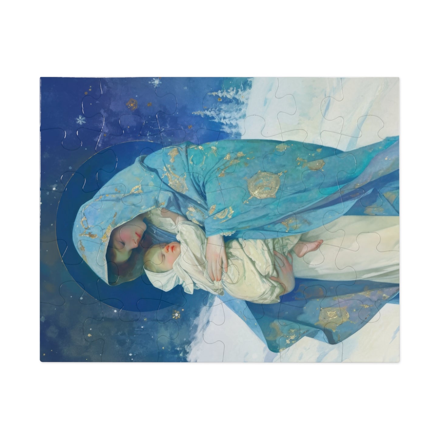 Snowfall of Grace: Our Lady's Blessing - Puzzle and Keepsake Tin - Religious (30, 110, 252, 500,1000) - Gifts for Catholic