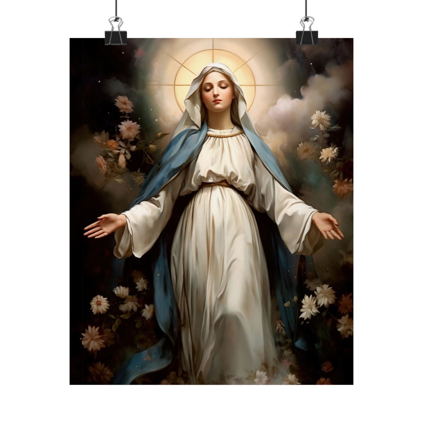 Ethereal Beauty - The Immaculate Mother - Sanctified Souls Print - Multiple Sizes - Premium Matte Vertical Posters - Immaculate Mary